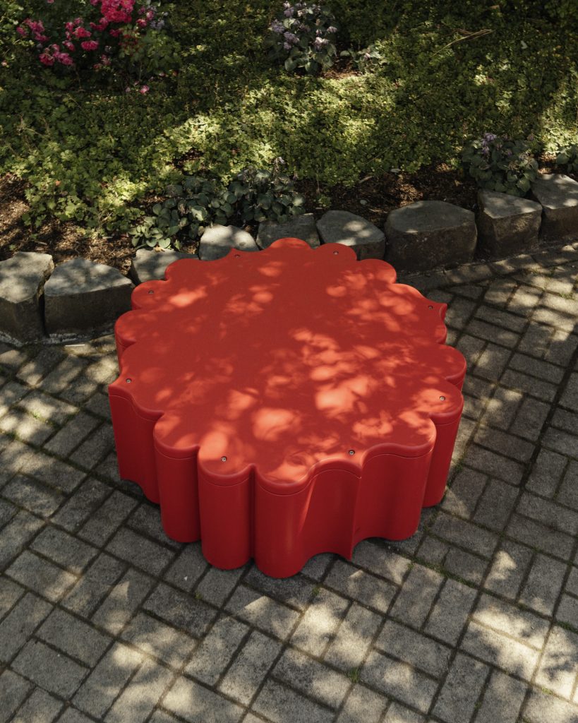 Interactive sculptural bench installation fabricated as part of a public art and placemaking initiative