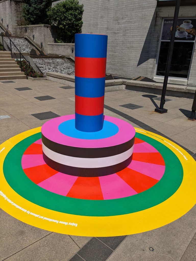 Artistic custom seating installation at Guildford Town Centre designed for outdoor public use and engagement